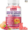 Haohan Pumpkin Seed Oil Gummies with Saw Palmetto for Hair Growth in Women & Men - Organic Hair Skin & Nails Supplement with High-Purity Extract - Sugar-Free, Non-GMO, Raspberry Flavor, 60 Count