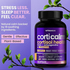 Cortisol Supplements for Women and Men - L-Theanine, Ashwagandha, GABA - High Cortisol Manager Reducer - Relaxation, Mood & Stress Support - Ginkgo Biloba, Bacopa Monnieri, 5-HTP - Made in USA