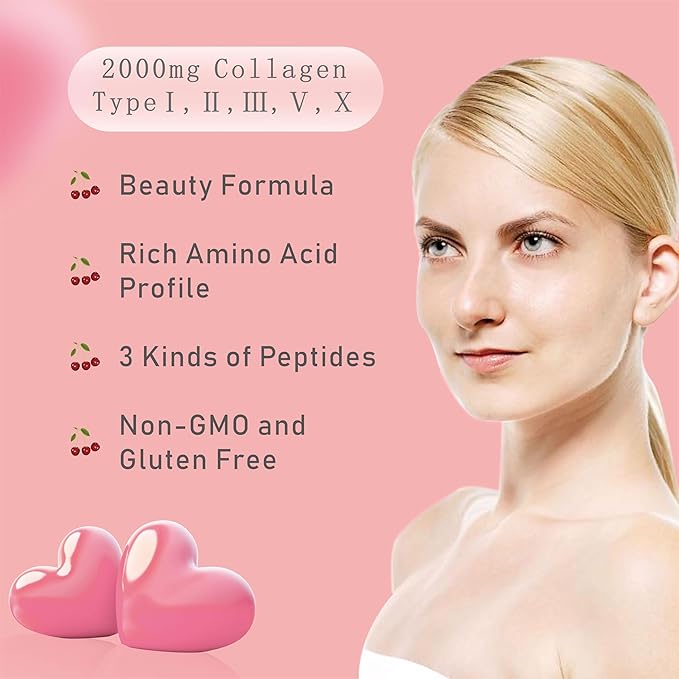 Multi Collagen Peptides Powder for Women and Men - Type I, II, III, V, X - Hydrolyzed Collagen Peptides, Supports Skin Hair Nail & Joint, Grass-Fed, Non-GMO, 30 Packets