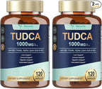 Totaria 2 Packs TUDCA 1000mg Liver Support Supplement with Milk Thistle, NAC, ALA, 80% Silymarin, 15-in-1 Extra Strength Bile Salts