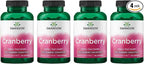 Swanson Cranberry 20:1 Juice Concentrate Urinary Tract and Kidney Health Supplement for Women and Adults Seeking Bladder Support with Vitamins C & E (180 Softgels, 4 Pack)