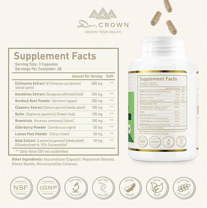 Liver Cleanse Detox & Repair - Milk Thistle Supplement, with Silymarin, N-Acetyl Cysteine(NAC), Artichoke, Turmeric & Dandelion for Liver Detox, Cleanse, Gluten Free, Non-GMO - 120 Capsules