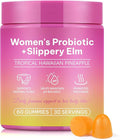 Feminine Probiotics Gummies - Probiotic Pineapple Gummies for Women, with Slippery Elm, Support ph Balance, Lactobacillus for Bladder and Vaginal Wellness, 60 Count