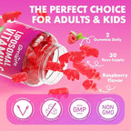 Liposomal Vitamin C 1000mg Gummies for Adults Kids, 1500mg Chewable Vitamin C w/Iron, Zinc & Elderberry - Immune Support & Energy, Collagen Booster, Raspberry, 60 Count