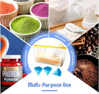 WALLFID Protein Powder Travel Container Set,Portable Powder Supplement Container,50pcs (1.78" x 8.7") Disposable Single-Dose Bags and 3pcs (9.9" x 5.6") Large Container Zipper Bags for Fitness,Travel
