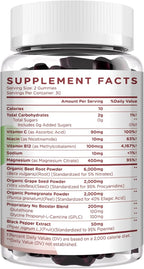 Beet Root Gummies 6000mg – Nitric Oxide Booster with Grape Seed, Pomegranate, Vitamins C & B12 – Nitric Oxide Supplements for Men – Mixed Berry Flavor – 60 Gummies