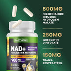 Built by Nature NAD Supplement – NAD+ Supplement with Nicotinamide Riboside 500mg, Quercetin & Trans-Resveratrol – NAD Plus/NR Supplement – NAD Resveratrol Supplement for Women & Men – 90 Capsules