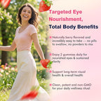 Areds 2 + Advanced Formula for MacularHealth, 22-in-1 Eye Vitamin & MineralSupplement w. Zeaxanthin, Zinc &Vitamin C Supports Eye Strain, Pressure,Night Vision, 60 Chewable Gummies