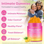 Feminine Probiotics Gummies for Women with Slippery Elm, Vaginal Probiotics for Women Gummies, Feminine Balance pH Gummies for Healthy Odor, Improve Immune,Support Vaginal Health -60 Pineapple Gummies