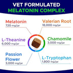 Melatonin for Dogs to Sleep 6mg - Doggie Sleep Aid Treats - Sleeping Pills for Anxiety - Extra Strength Calming Chews Large & Medium Breed Help Sleep at Night - Made in USA - 120Ct