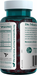 NEURIVA Original Brain Supplement for Memory, Focus & Concentration + Learning & Accuracy with Clinically Tested Nootropics Phosphatidylserine and Neurofactor, Strawberry Flavor, 50 Gummies