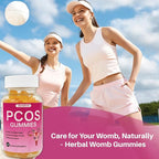 PCOS Vitamins Gummies for Women Hormone Balance & PCOS Relief & Fertility Support, 60 Ovarian Support Vitamins with Inositol for Healthy Menstrual Cycle, Inositol Gummies for Hirsutism and Acne