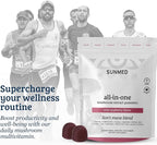 SUNMED All-in-One Mushroom Gummy Supplements for Focus, Energy, Mood & Immune Support – 10 Functional Mushrooms (Lion’s Mane, Reishi, Cordyceps, Chaga) | Wild Raspberry Flavor, 60ct