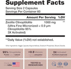 Zeolite Detox for Adults Sorbolit - Zeolite Capsules Binder Detox Cleanse - Zeolite Clinoptilolite for Deep Full Body Detox, Gut Cleanse, Cellular and Liver Detox