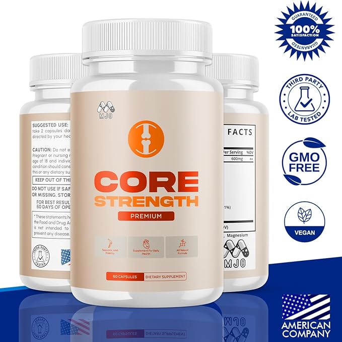 Core Strength Supplement for Joint Support, Official Core Strength Joint Pills with All Natural Ingredients, Advanced Overall Health and Wellness Support with Max Strength Multivitamins (60 Capsules)