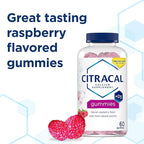 CITRACAL Calcium Gummies, Calcium Supplement with Vitamin D3, Support Bone Health, for Ages 12+, Natural Raspberry Flavor, 60 Count (Pack of 2)