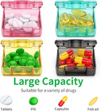 Small Pill Box 8 pcs,Cute Travel Pill Organizer Case Mini Tiny Clear Plastic Storage Containers Portable for Pocket Purse