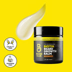 The Beard Club Biotin Beard Balm for Men - Beard Growth Shea Butter with Castor & Coconut Oil - Moisturizing, Hydrating and Softening Cream - Amber Cedar Scent - 4 oz