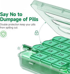 Zoksi Monthly Pill Organizer 1 Time a Day, 30 Day Pill Box Organizer Once a Day, One Month Large Pill Case for Travel, 31 Day Daily Medcine Container for Vitamins, Supplement & Medication (Olive)