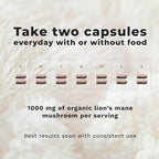 LifeSeasons Essentials Lion's Mane Mushroom - Support Healthy Brain Function & Emotional Balance - Stimulate Nerve & Brain Cell Growth - Mood Enhancer - 1000mg per Serving - 60 Capsules