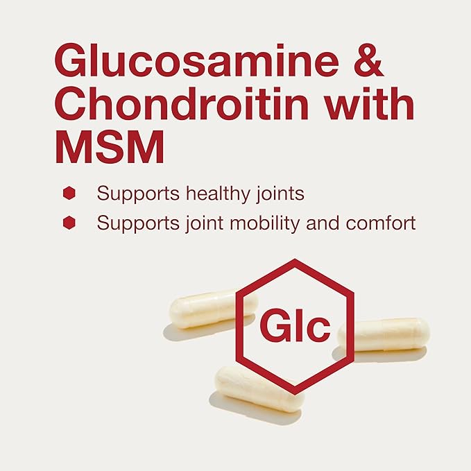 PROTOCOL FOR LIFE BALANCE Glucosamine & Chondroitin with MSM - Joint Support* - Chondroitin MSM Supplement - Non-GMO & Dairy Free - 180 Veg Caps