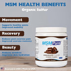 KALA HEALTH MSMPure Chocolate Flavored Coarse MSM Powder Flakes – US-Made MSM for Joint Health, Skin Appearance, and Hair & Nail Support – 1 lb, Organic Sulfur