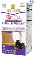 Hyleys Slim Tea Acai Berry Flavor - Weight Loss Herbal Supplement Cleanse and Detox - 25 Tea Bags (6 Pack)
