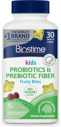 Biostime Kids Prebiotic & Probiotic Gummies (Ages 4+) | Probiotics for Kids | Includes 2 Billion CFU to Support Digestive Health| No added sugar Fruity Bites | Free from Top 9 Allergens |50 Count