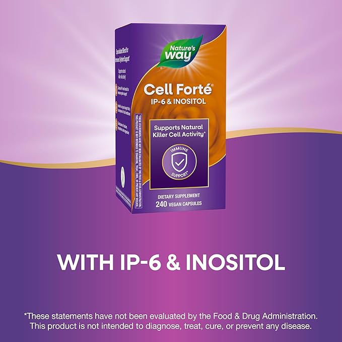 Nature's Way Cell Forté IP-6 & Inositol Immune Support Supplement with Calcium, Phosphorus, and Magnesium*, Gluten-Free, Vegan, 240 Capsules (Packaging May Vary)