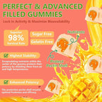Probiotic Kombucha Gummies Sugar Free Prebiotic Postbiotic Probiotics Gummy for Women and Men Bloating Gut Health Immune and Digestive Support - 60 Gummies - 30 Servings