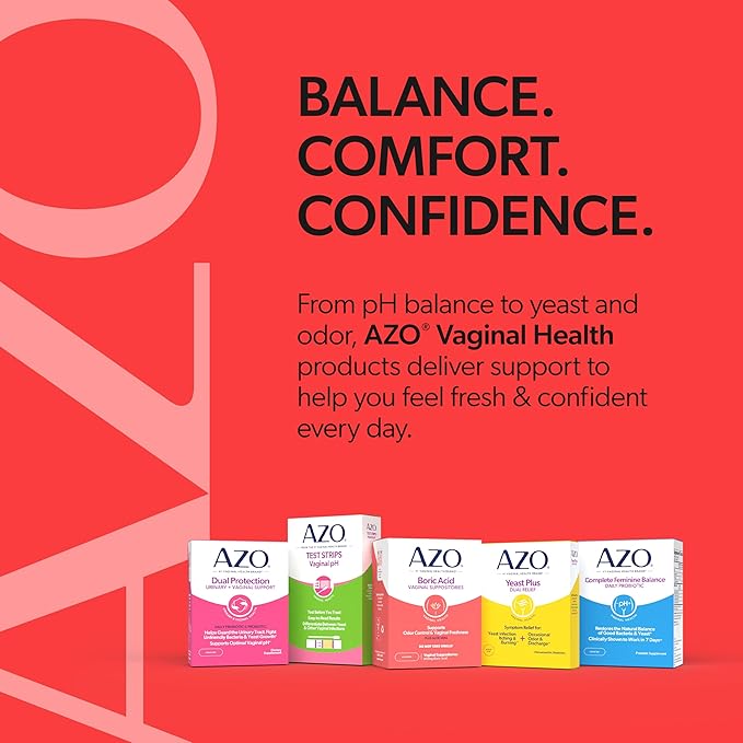 AZO® Boric Acid Vaginal Suppositories for Women, Helps Support Odor Control with Clinically Studied Boric Acid, Non-GMO, 30 Count