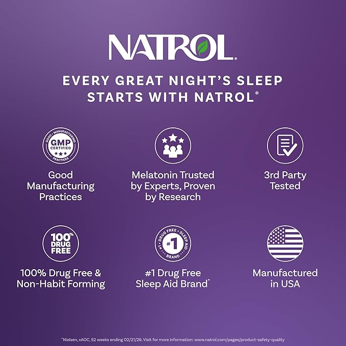 Natrol Melatonin 5 mg Time Release, Dietary Supplement to Minimize Wake Ups, Nighttime Sleep Aid, 100 Tablets, Up to a 100 Day Supply