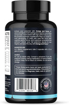 Energy and Focus - Extra Strength 200mg Caffeine and Lions Mane Mushroom Supplement, 60 Capsules - with Alpha GPC, L-Theanine, L-Tyrosine to Support Brain Function and Concentration