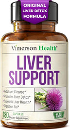 Vimerson Health Liver Cleanse Detox & Repair - Milk Thistle Supplement with Silymarin, Dandelion Root, Artichoke & Zinc for Liver Support, Digestion, Energy with Milk Thistle Extract, 180 Capsules