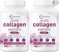 Micro Ingredients 2 Pack Multi Collagen Pills for Women & Men, 480 Capsules | Type I, II, III, V, X | Hydrolyzed Protein Peptides with Biotin, Hyaluronic Acid, & Vitamin C | Keto & Paleo Friendly