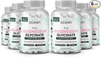Organics Ocean Pure Magnesium Glycinate with Zinc - Maximum Strength Chelated Magnesium Supplement for Women and Men for Muscle Cramps and Sleep Support - 6 Bottles