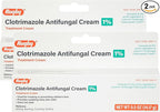 Rugby Clotrimazole Antifungal Cream 1% - Treatment Cream - Helps Provide Soothing Itchy Skin Relief - 0.5 Oz. (2 Pack)