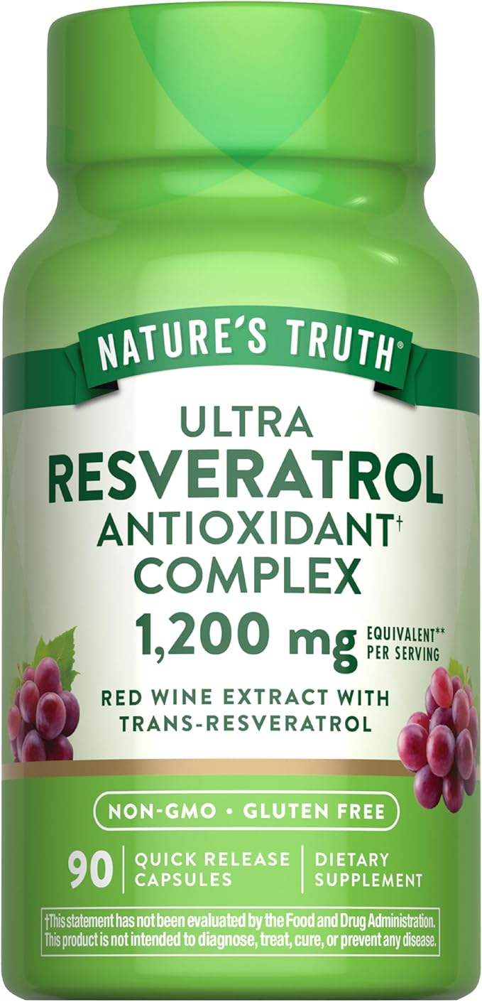 Nature's Truth Resveratrol Complex | 90 Capsules | Non-GMO and Gluten Free Supplement