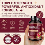 NATURE TARGET Cranberry Pills with D-Mannose for Women - Super Strength 80:1 Extract - Cranberry Supplement 16800 mg with Vitamin C, Supports Urinary Tract Health, Bladder Control, 120 Veggie Capsules