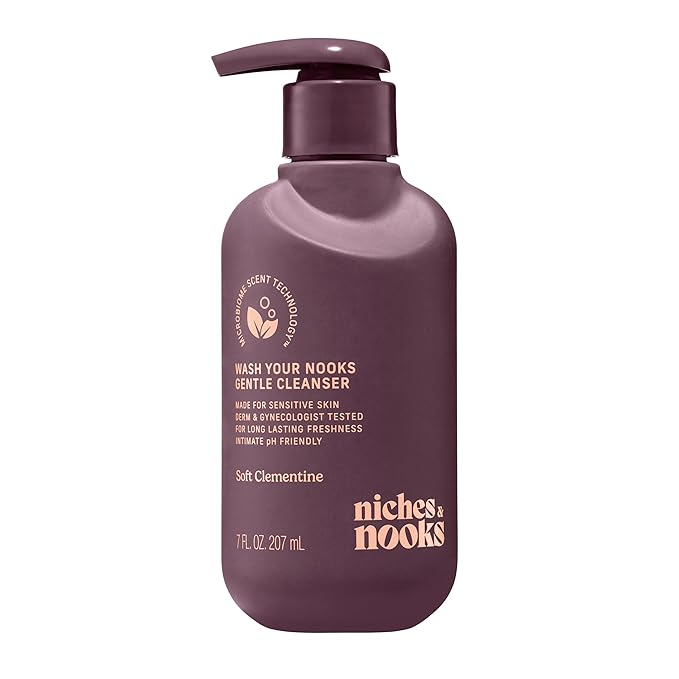 Niches & Nooks Gentle Nooks Cleanser – Soft Clementine – pH Balanced Feminine Wash for Women, Daily Intimate Cleanser, Odor Control, Sensitive Skin Safe – 7 oz