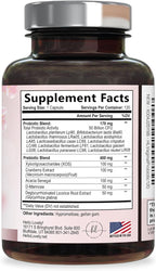 Vaginal Probiotics for Women - Gently Support Feminine Health, pH Balance, Healthy Odor & Vaginal Flora - 50 Billion CFU per Capsule - Improved Formula with Lactobacillus & Cranberry - 120 Capsules