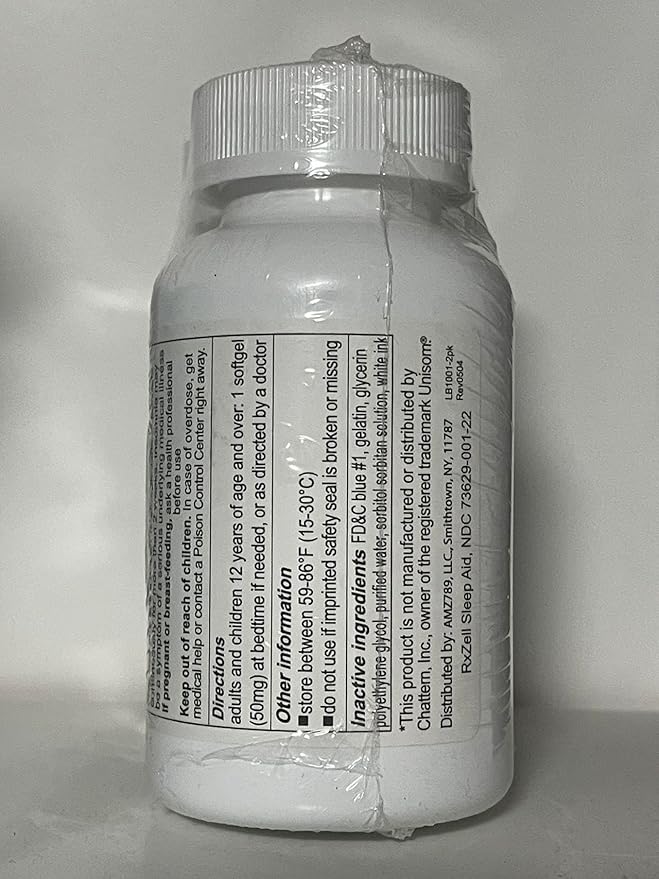 Sleep Aid, Diphenhydramine Softgels 50mg, Easy-to-Swallow, Supports Deeper Restful Sleeping, Non Habit-Forming (220 Counts | Pack of 2)