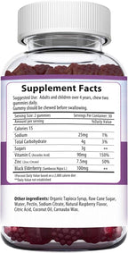 HERBION Elderberry Gummies with Vitamin C & Zinc - Healthy Immune System Support - Gluten-Free & Gelatin-Free - 60 Gummies for Adults & Children 4 Years & Above - Made in USA, 60 Count (Pack of 1)