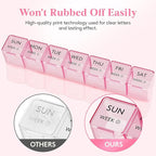 Lifewit Monthly Pill Organizer, 28 Day Pill Box, 4 Weeks One Month Vitamin Cases, Large Compartments Medicine Organizer for Fish Oils, Supplements, 28 Grids, Pink