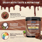 DRFOSTER Chocolate Collagen Peptides Powder for Women & Men, Multi Type I II III V X Collagen with multivitamins & Minerals for Skin, Hair & Nails & Joints, Non-GMO, 35 Servings