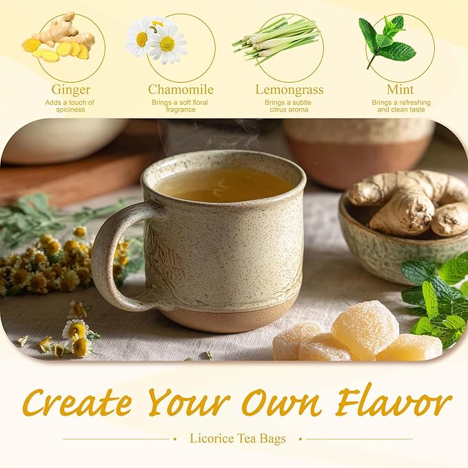 WT WEETEE Licorice Root Tea Bags 50 Count, Naturally Sweet & No Added Sugar, Caffeine-Free, Warm, Mellow, and Pure Herbal Tea