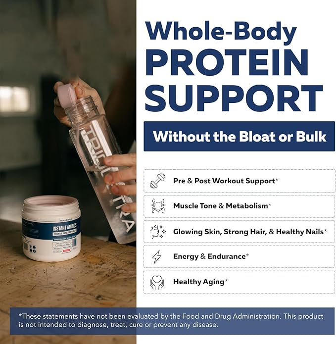 Instant Aminos - EAA+BCAA - 10 Essential Amino Acids Supplement - Rapid Absorption, Zero Digestion - Supports Lean Muscle, Recovery & Aging - 321% DIAAS Protein Score - Wild Berry (30 Servings)