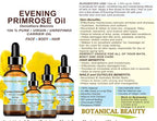 Botanical Beauty EVENING PRIMROSE OIL 100% Pure Natural Undiluted Unrefined Virgin Cold Pressed Carrier Oil. 0.5 Fl.oz.- 15 ml for face, skin, hair, nails. Rich in essential fatty acids GLA