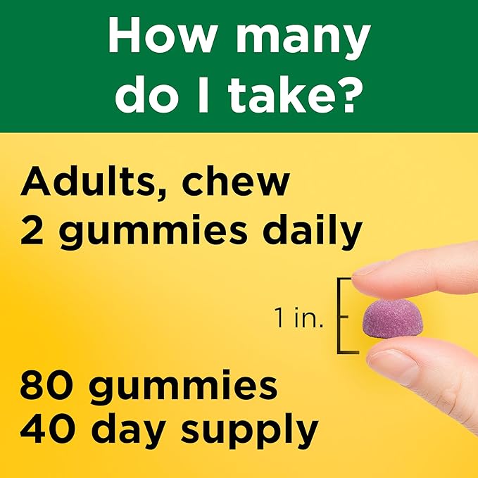 Nature Made Calcium Gummies 500 mg Per Serving with Vitamin D3, Dietary Calcium Supplement for Bone Support, 80 Gummies, 40 Day Supply
