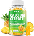 Calcium Citrate Gummies 1200mg, Chewable Calcium Supplements for Women & Men, Sugar Free Calcium Gummies for Bone, Muscle & Immune Support, Pineapple Flavor, 60 Count
